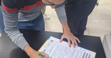 Colaboradores da Aegea SC assinam termo de compromisso durante 12ª Parada de Segurança