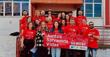 Colaboradores da Aegea SC participam de campanha de doação de sangue no Hemosc de Joinville